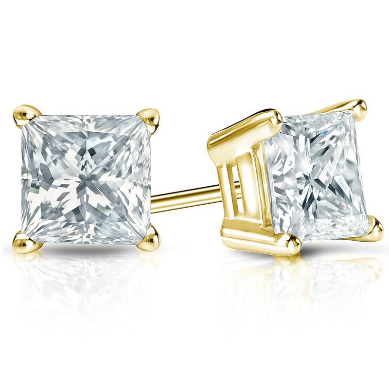 Lab Grown Diamond Stud Earrings Princess 6.00 ct. tw. (F-G, VS)