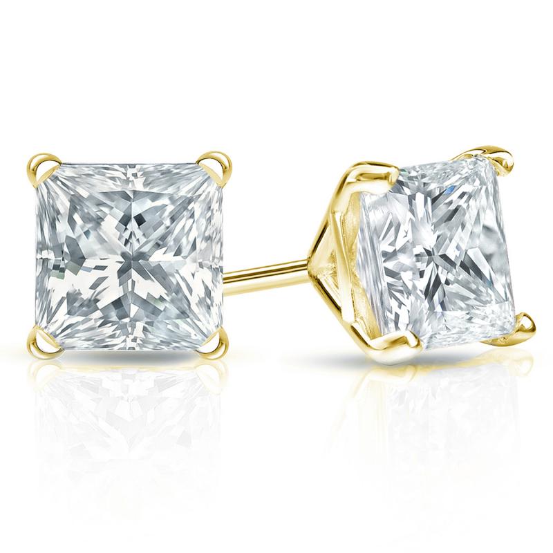 Lab Grown Diamond Stud Earrings Princess 3.50 ct. tw. (F-G, VS)