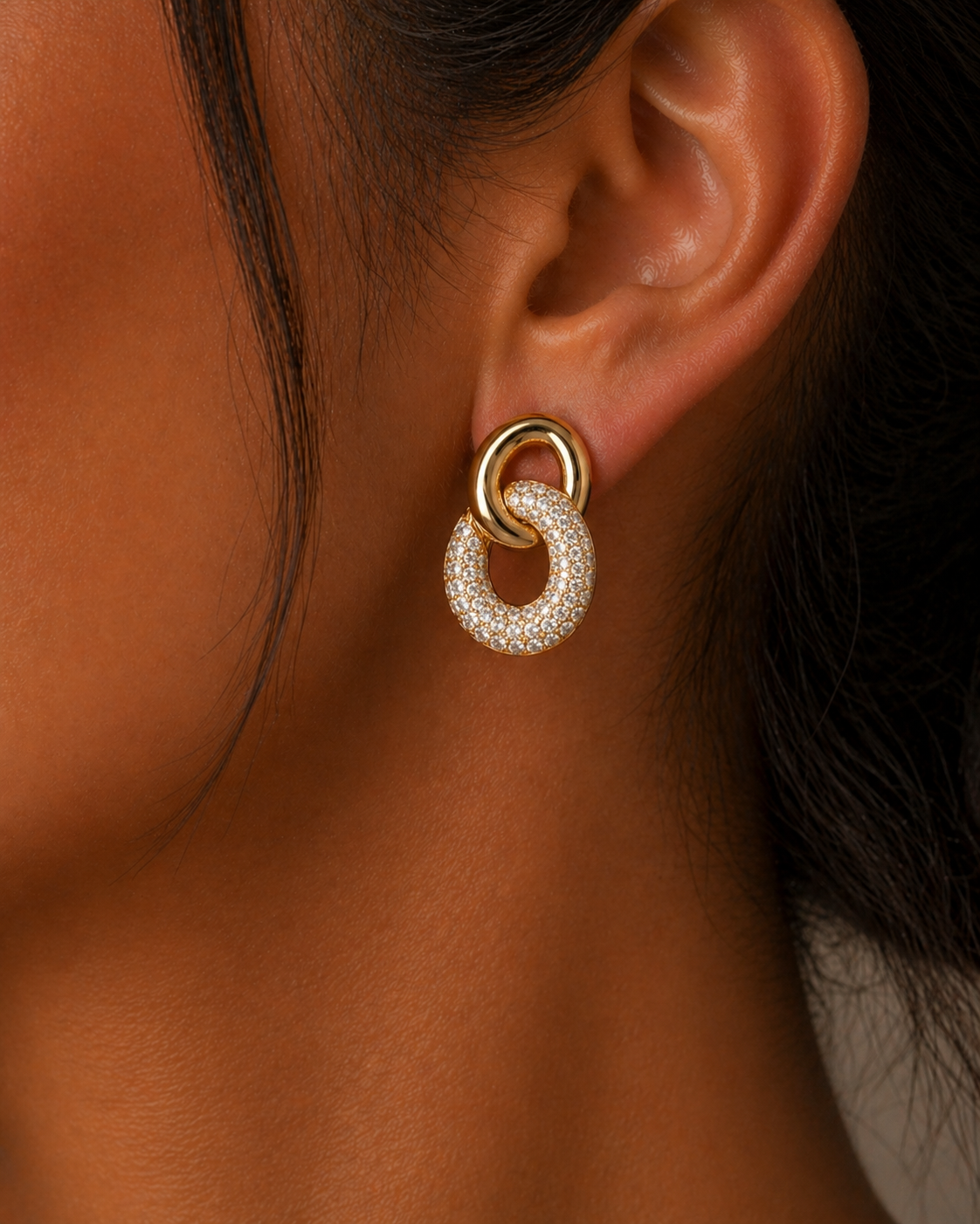 Yellow Gold and Diamond Knot Studs