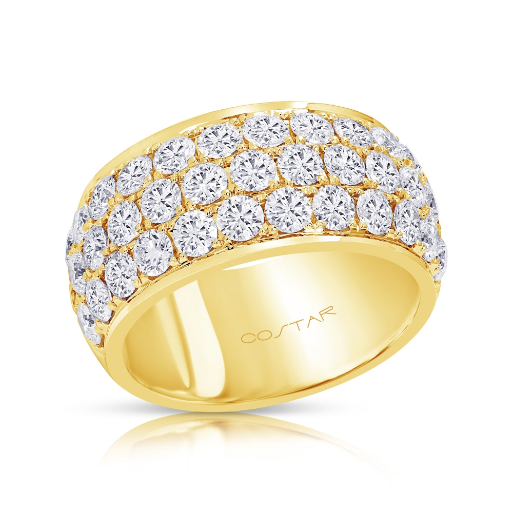 Three Row Pave Diamond Eternity Ring