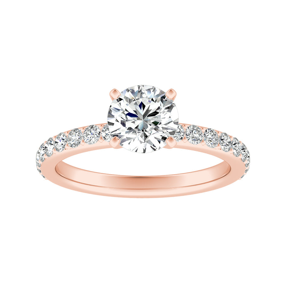 Round Diamond Classic Pave Engagement Ring