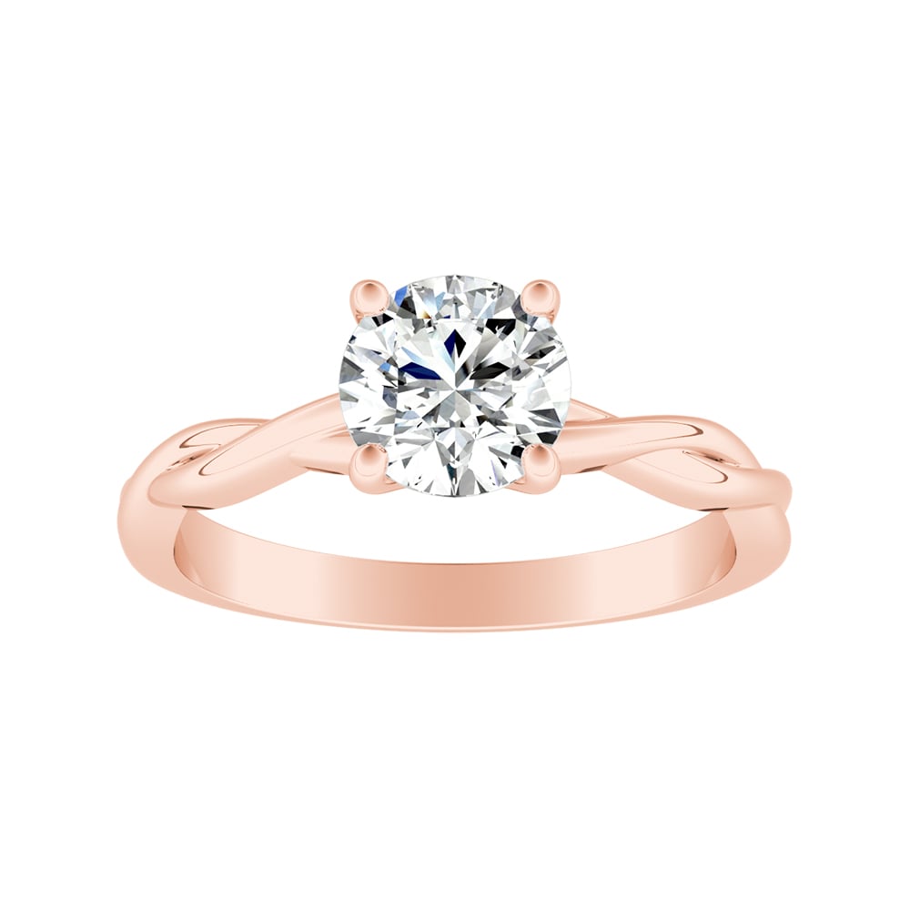 Round Diamond Twisted Engagement Ring
