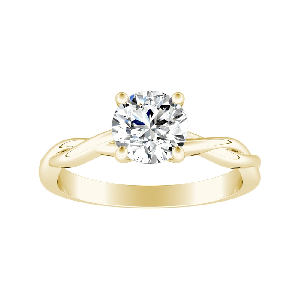 Round Diamond Twisted Engagement Ring