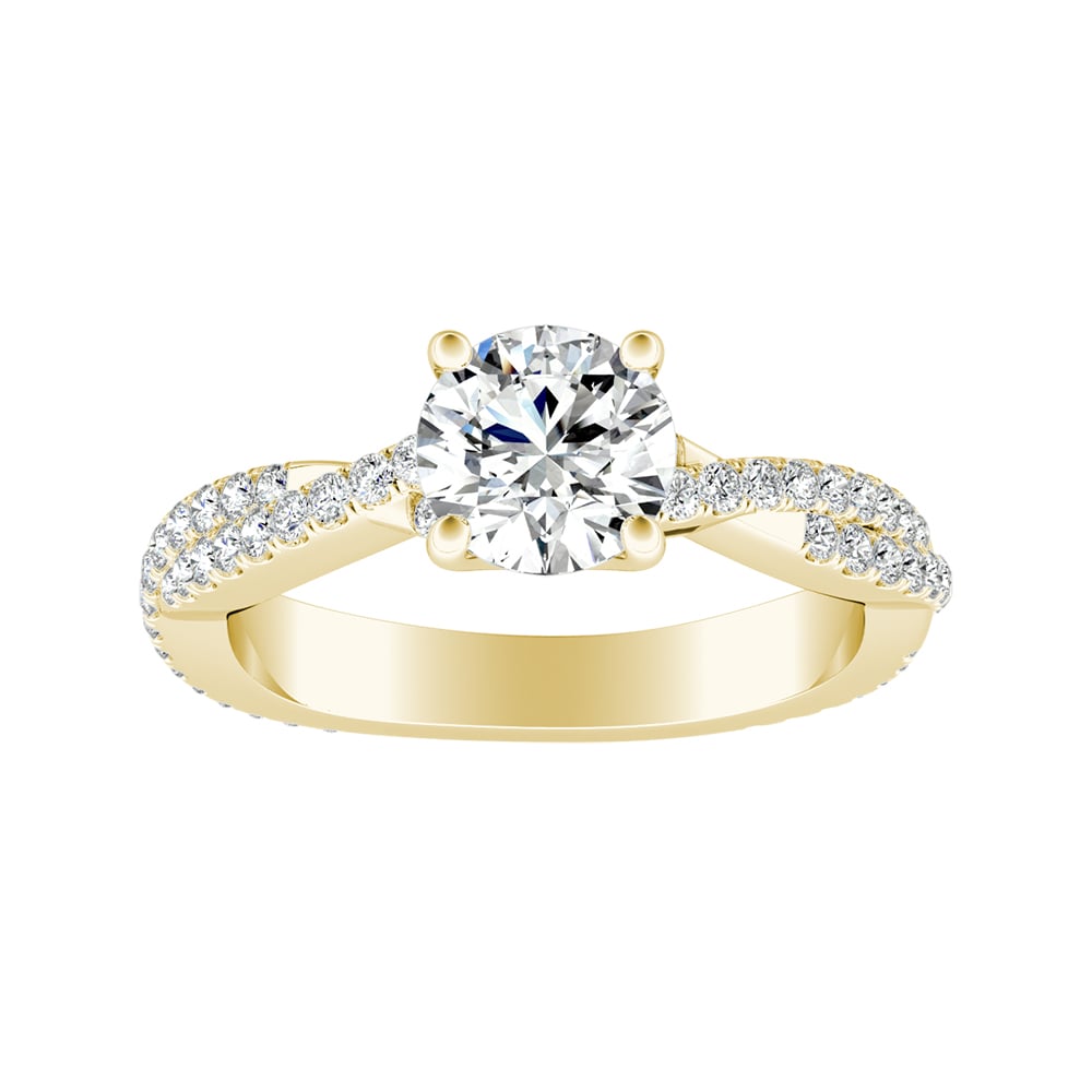 Round Diamond Twisted Vine Engagement Ring