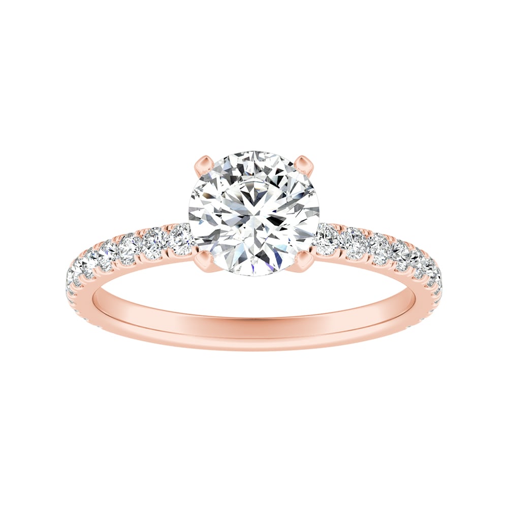 Round Diamond Classic Pave Engagement Ring