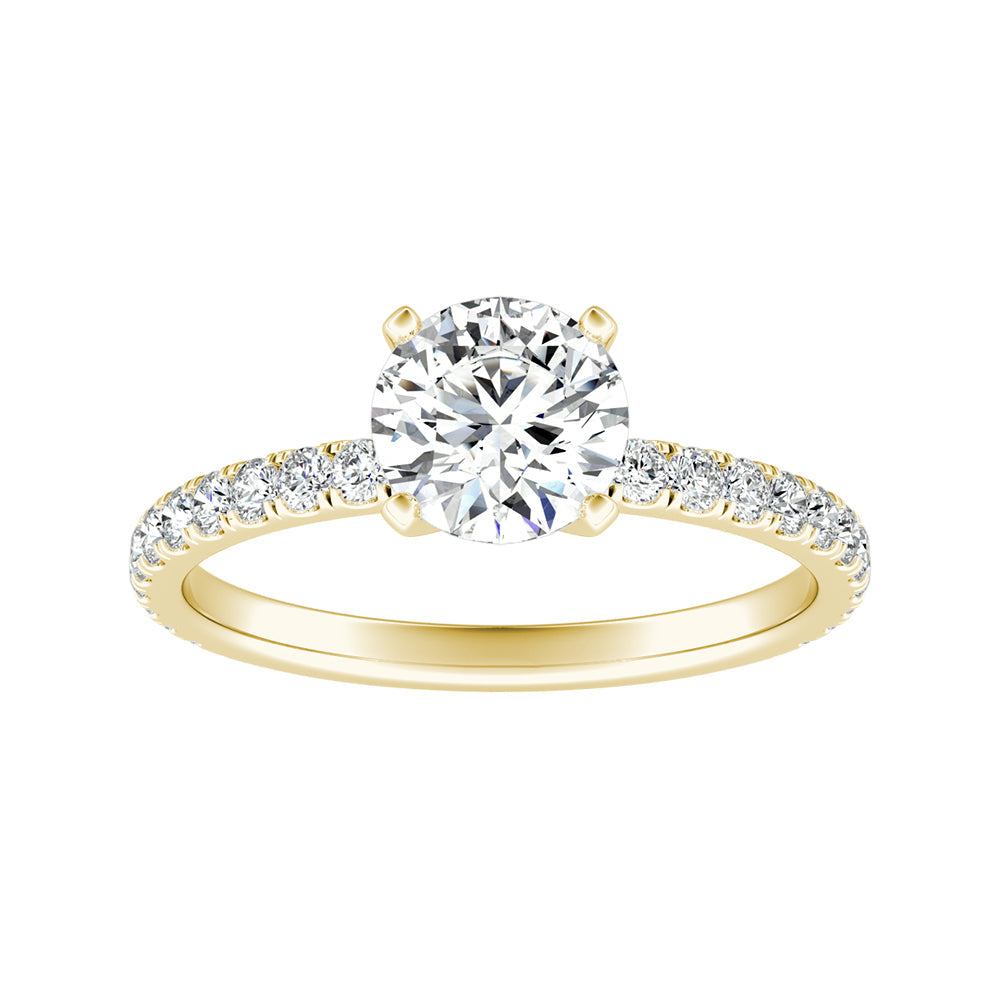 Round Diamond Classic Pave Engagement Ring
