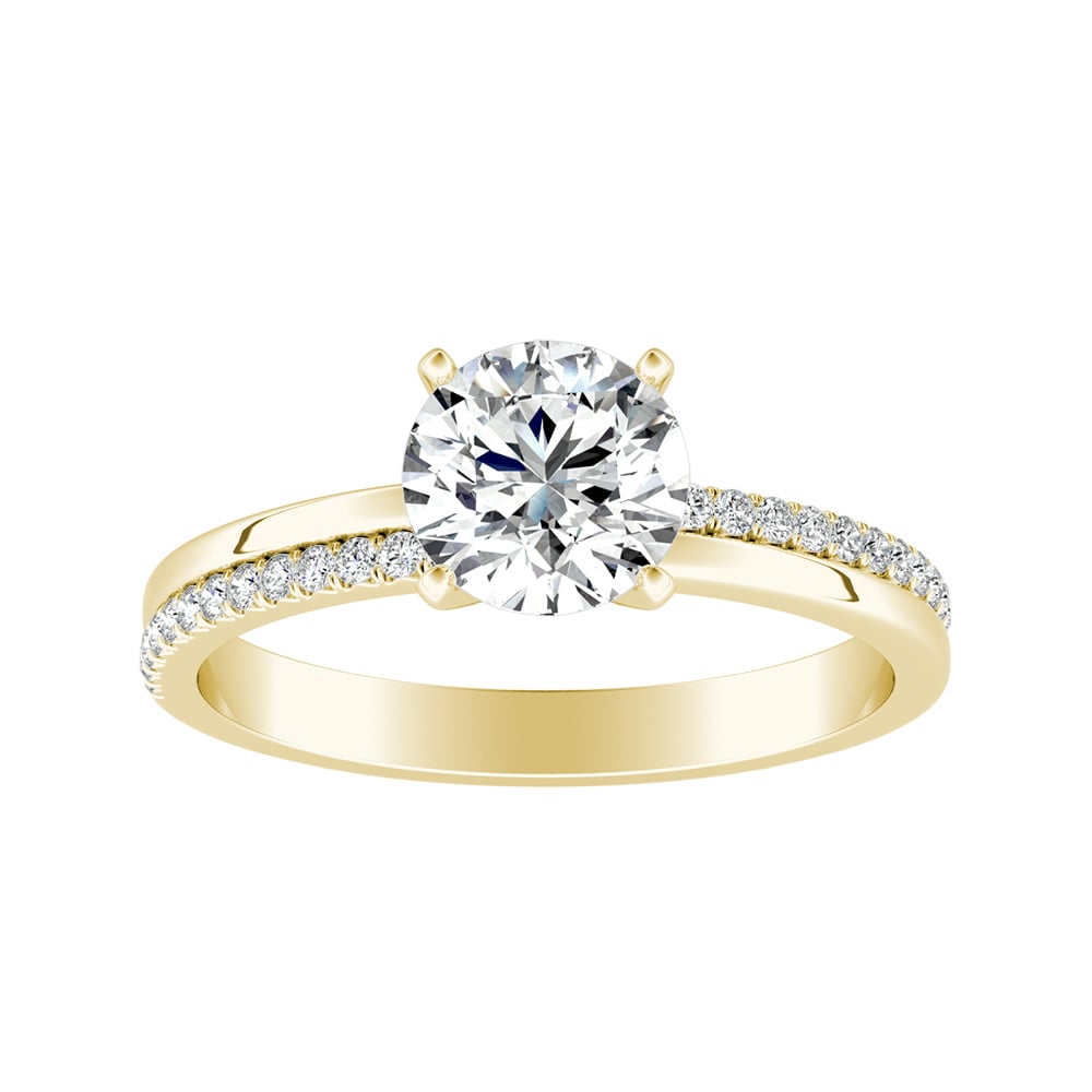 Round Diamond Engagement Ring With Accent Diamonds