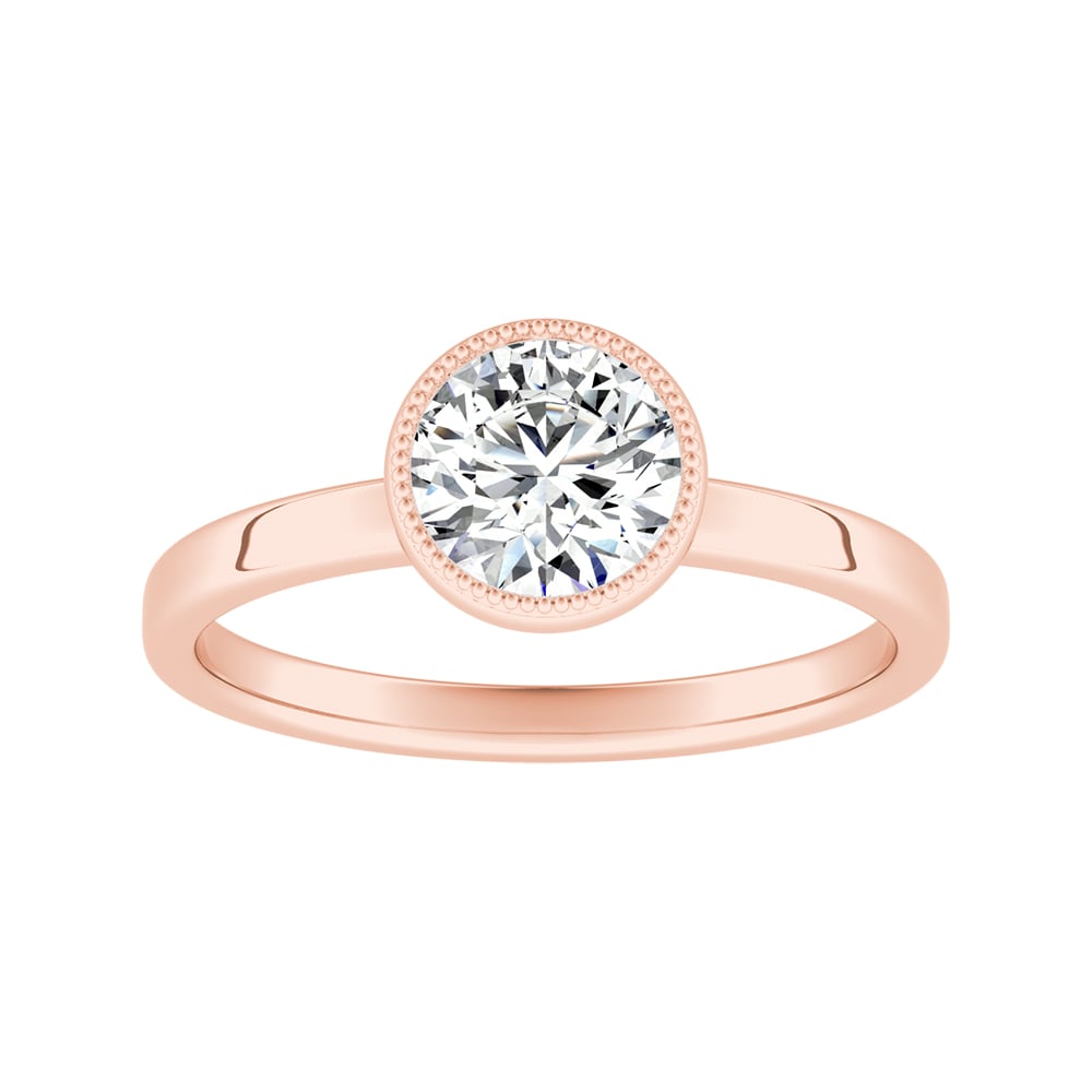 Round Diamond Classic Bezel Set Engagement Ring