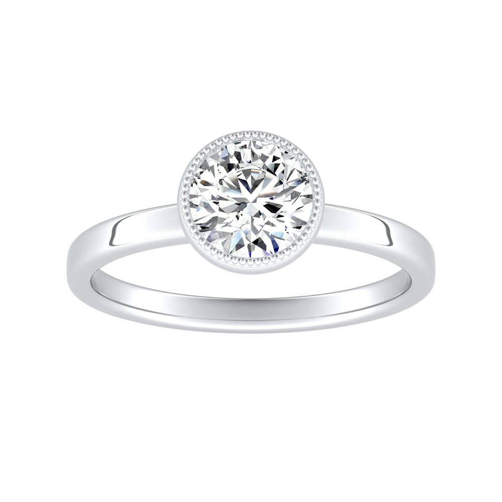 Round Diamond Classic Bezel Set Engagement Ring