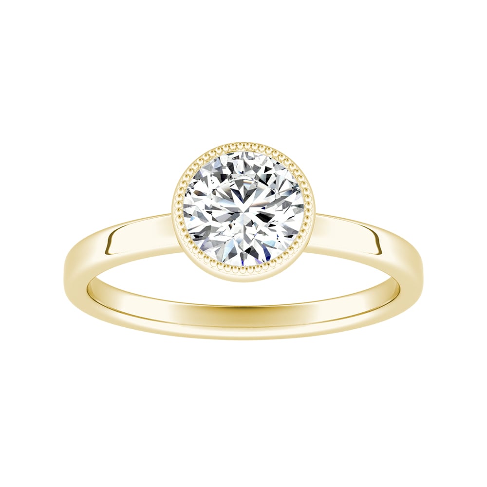 Round Diamond Classic Bezel Set Engagement Ring