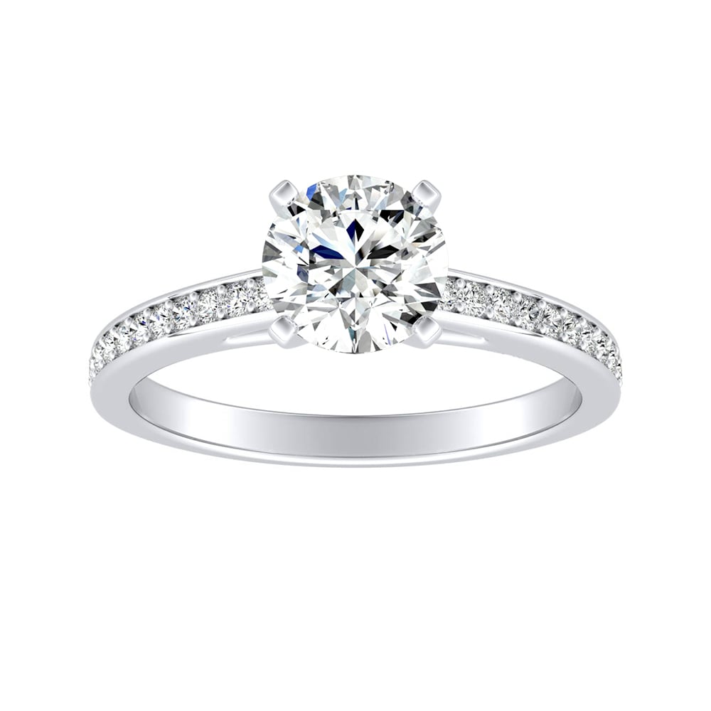 Round Diamond Engagement Ring With Channel Set Accent Diamonds