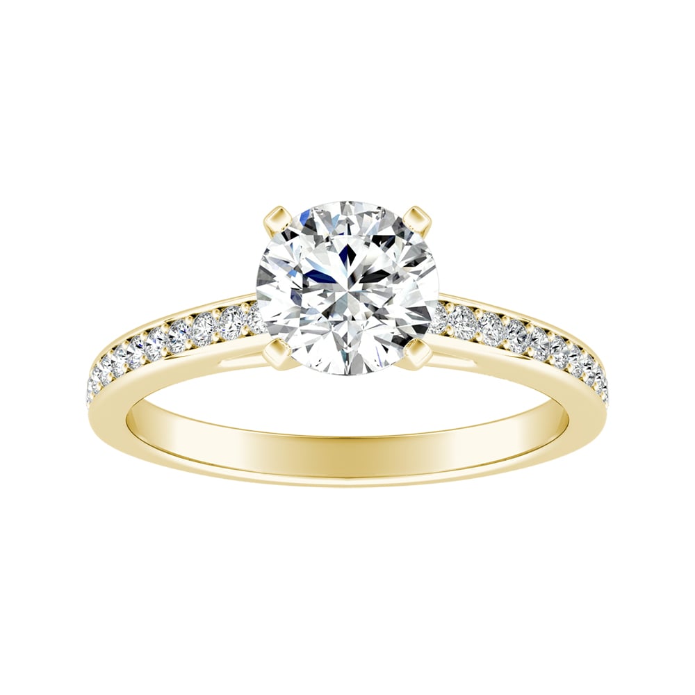 Round Diamond Engagement Ring With Channel Set Accent Diamonds