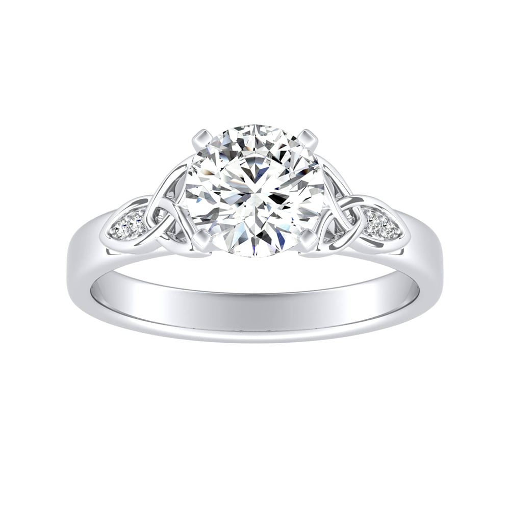 Round Diamond Celtic Knot Engagement Ring