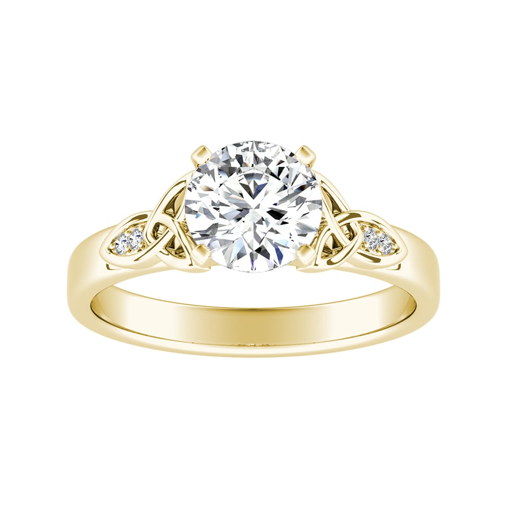 Round Diamond Celtic Knot Engagement Ring
