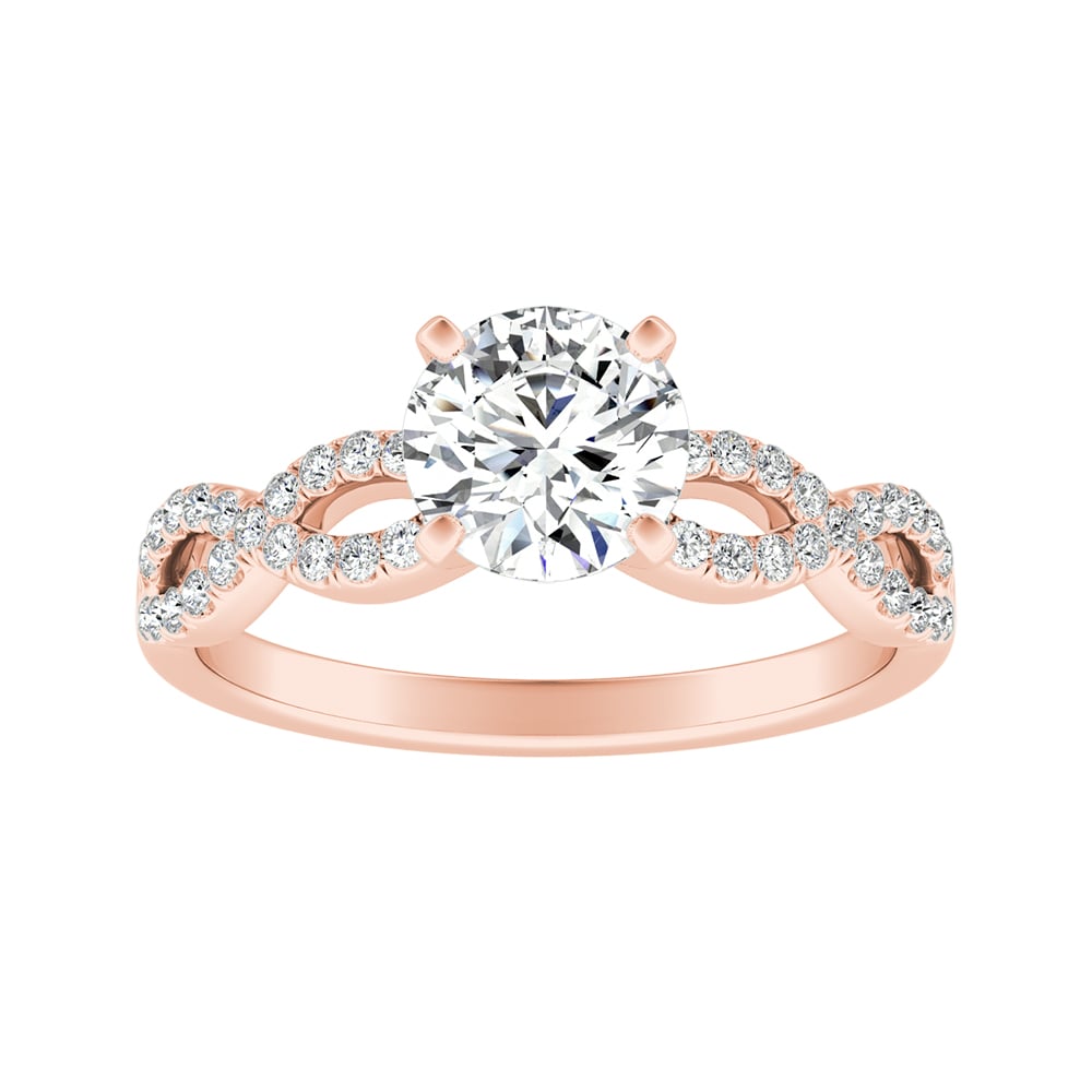 Round Diamond Infinity Twisted Engagement Ring