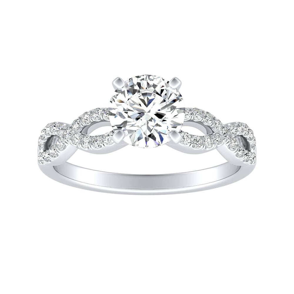 Round Diamond Infinity Twisted Engagement Ring