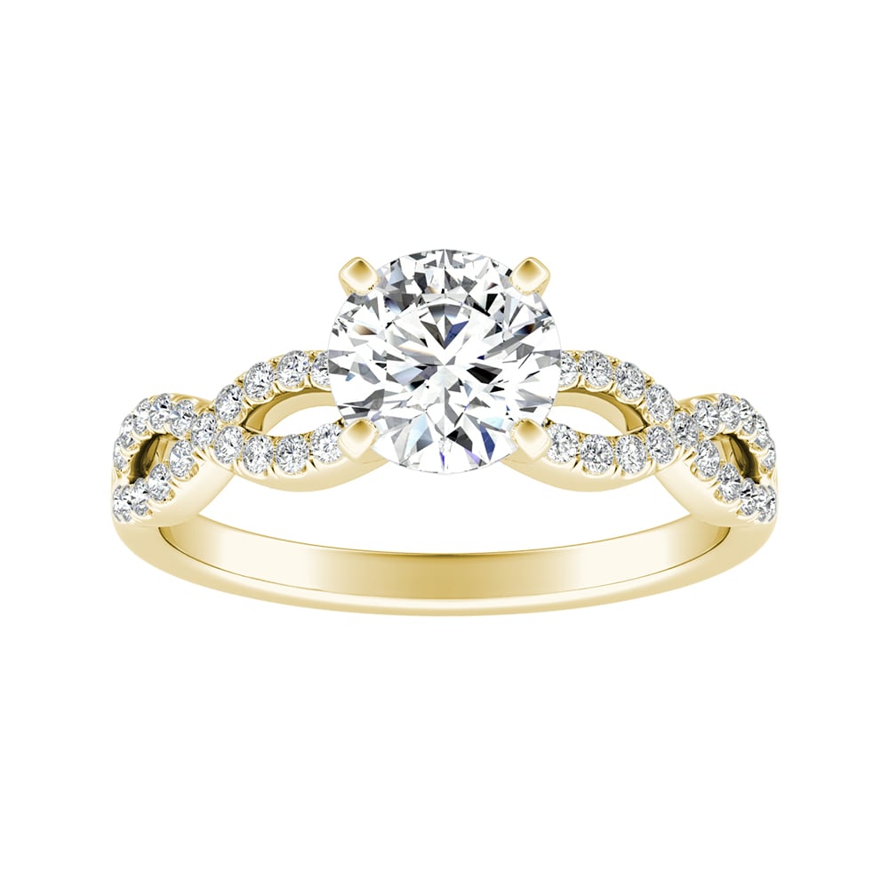 Round Diamond Infinity Twisted Engagement Ring