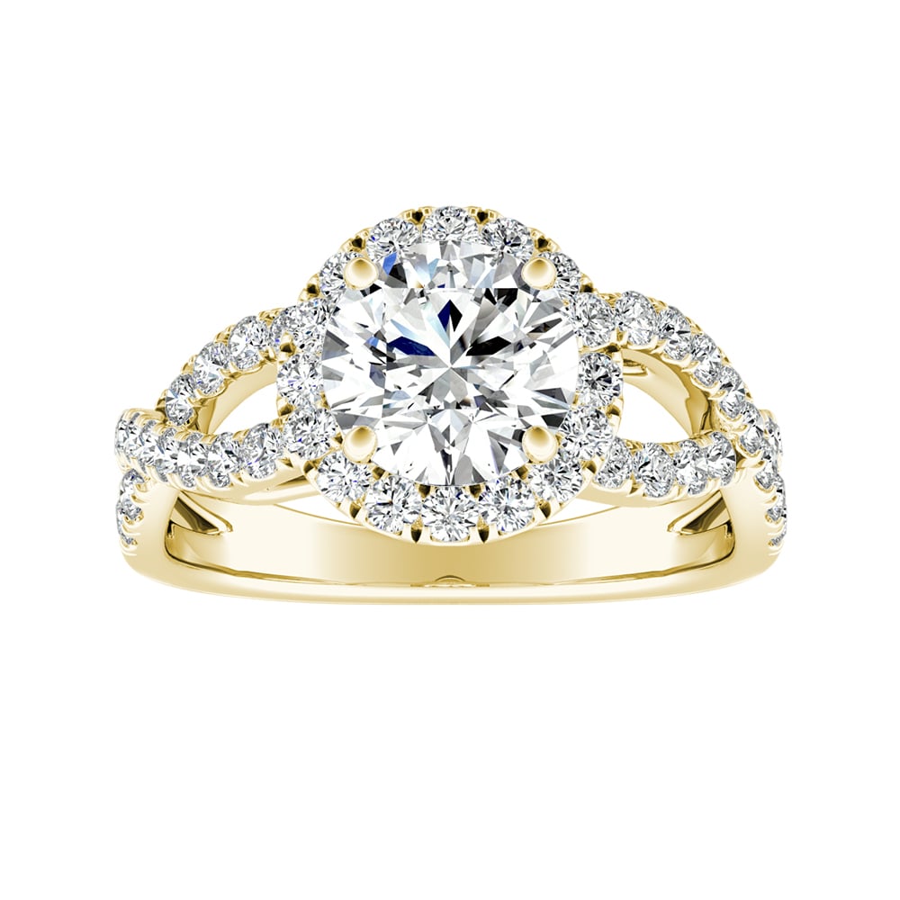 Round Diamond Halo Infinity Design Engagement Ring