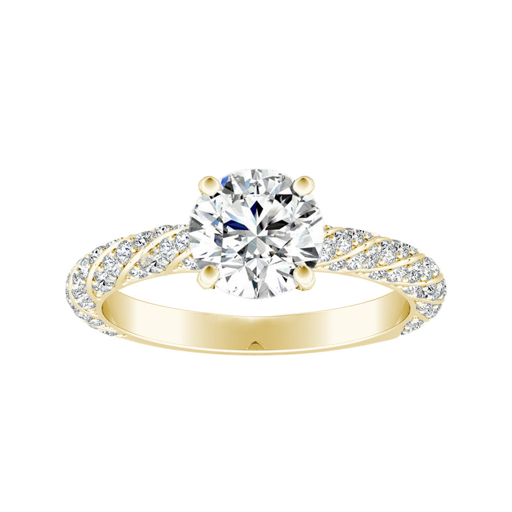 Round Diamond Classic Twisted Pave Engagement Ring
