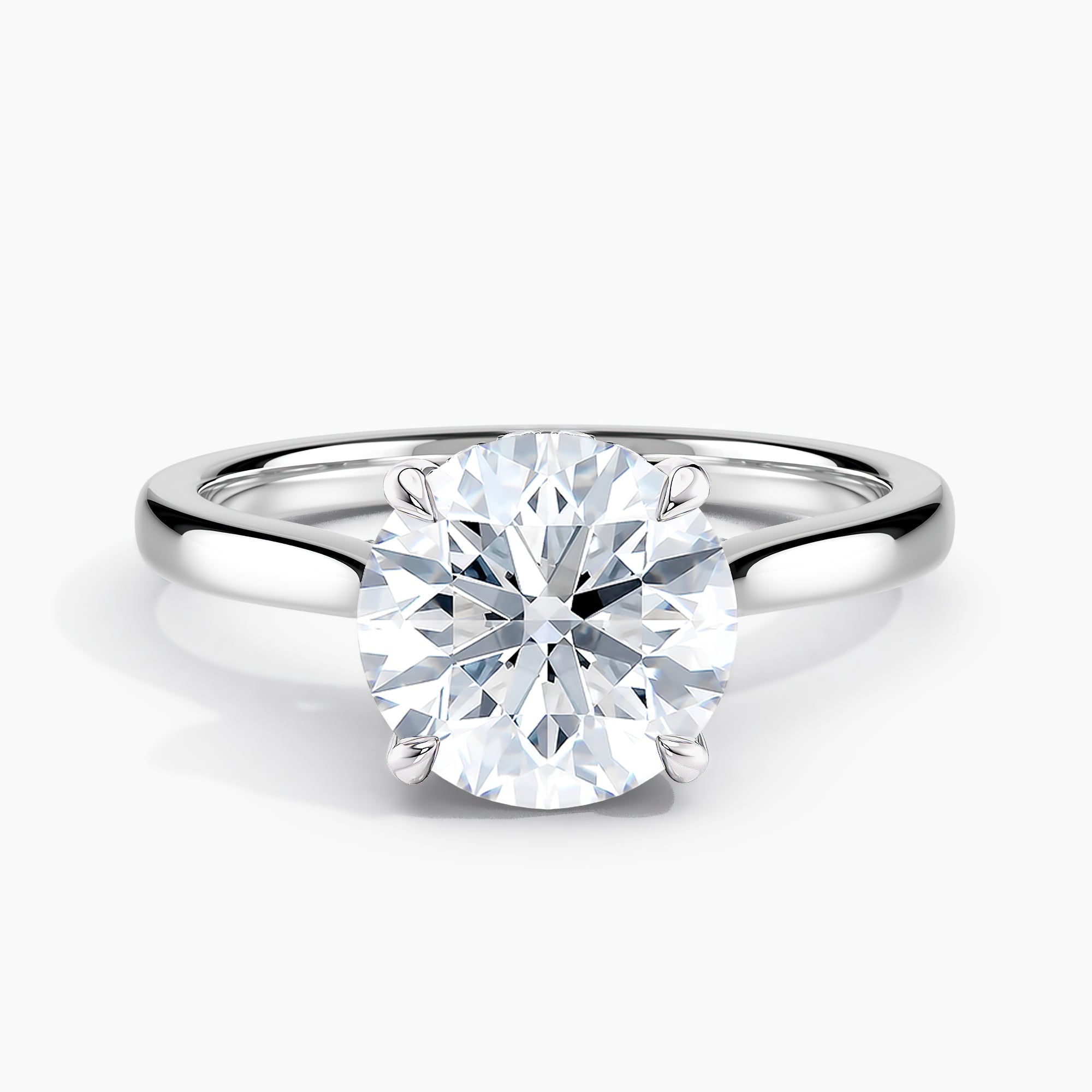 Round Diamond Hidden Halo Solitaire Engagement Ring