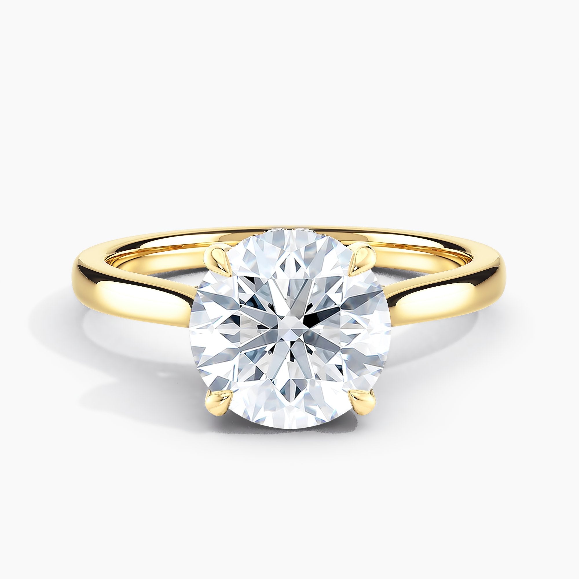 Round Diamond Hidden Halo Solitaire Engagement Ring