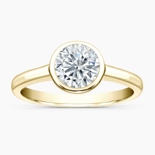 Round Diamond Bezel Set Solitaire Engagement Ring