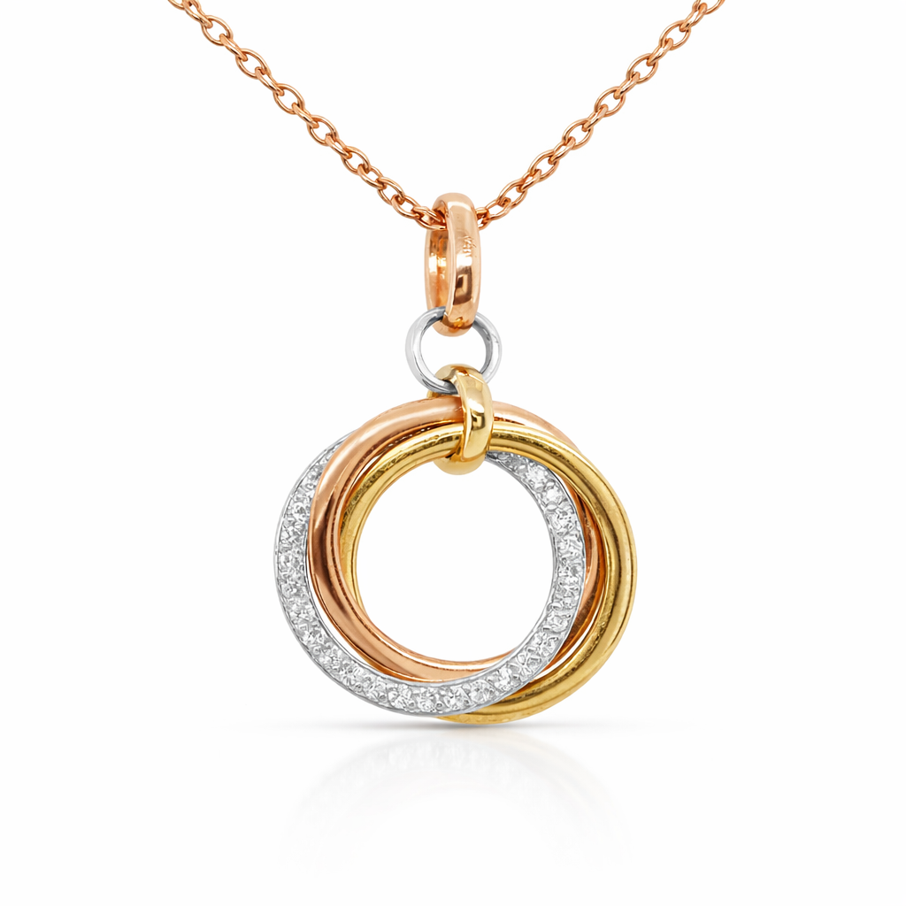 Tri Gold Triple Circle Pendant