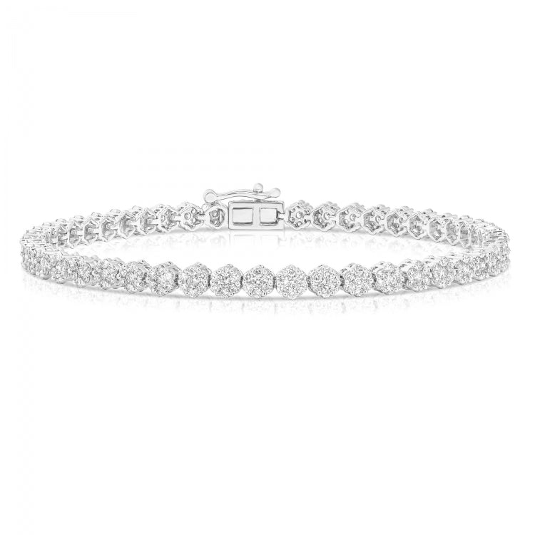 Signature Petite Flower Cluster Diamond Tennis Bracelet