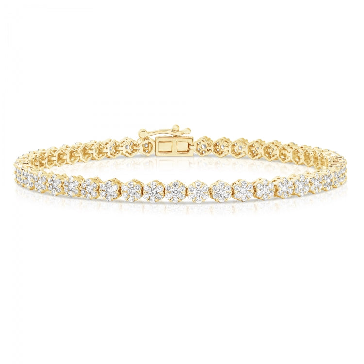 Signature Petite Flower Cluster Diamond Tennis Bracelet