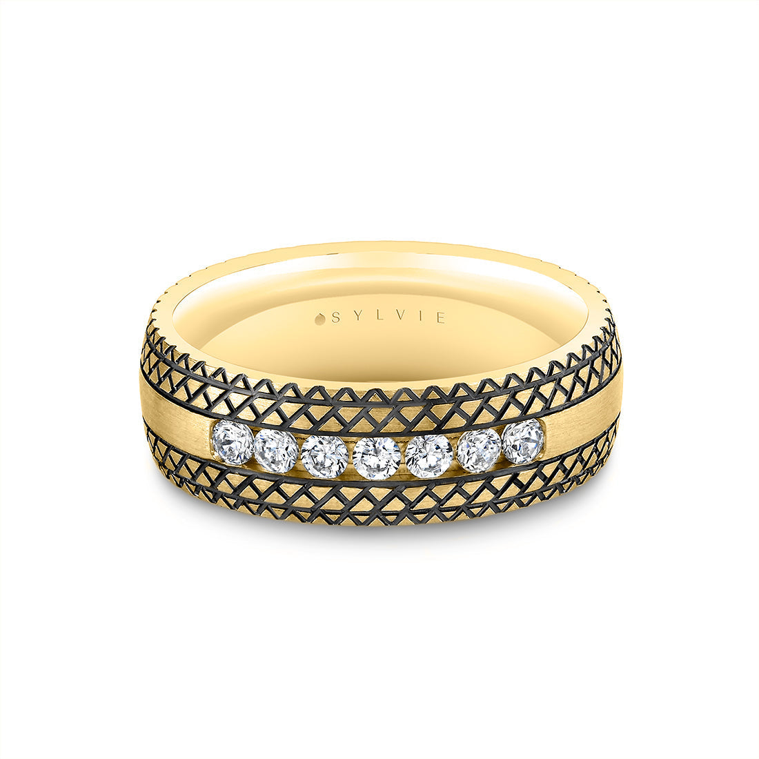 Heritage Engraved Diamond Mens Band - Keaton