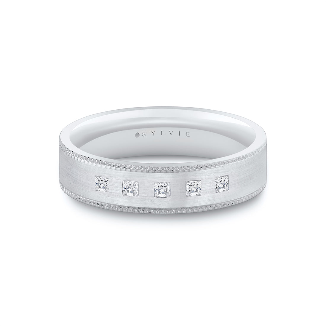 Heritage Two Tone Brushed Diamond Mens Band - Tristan