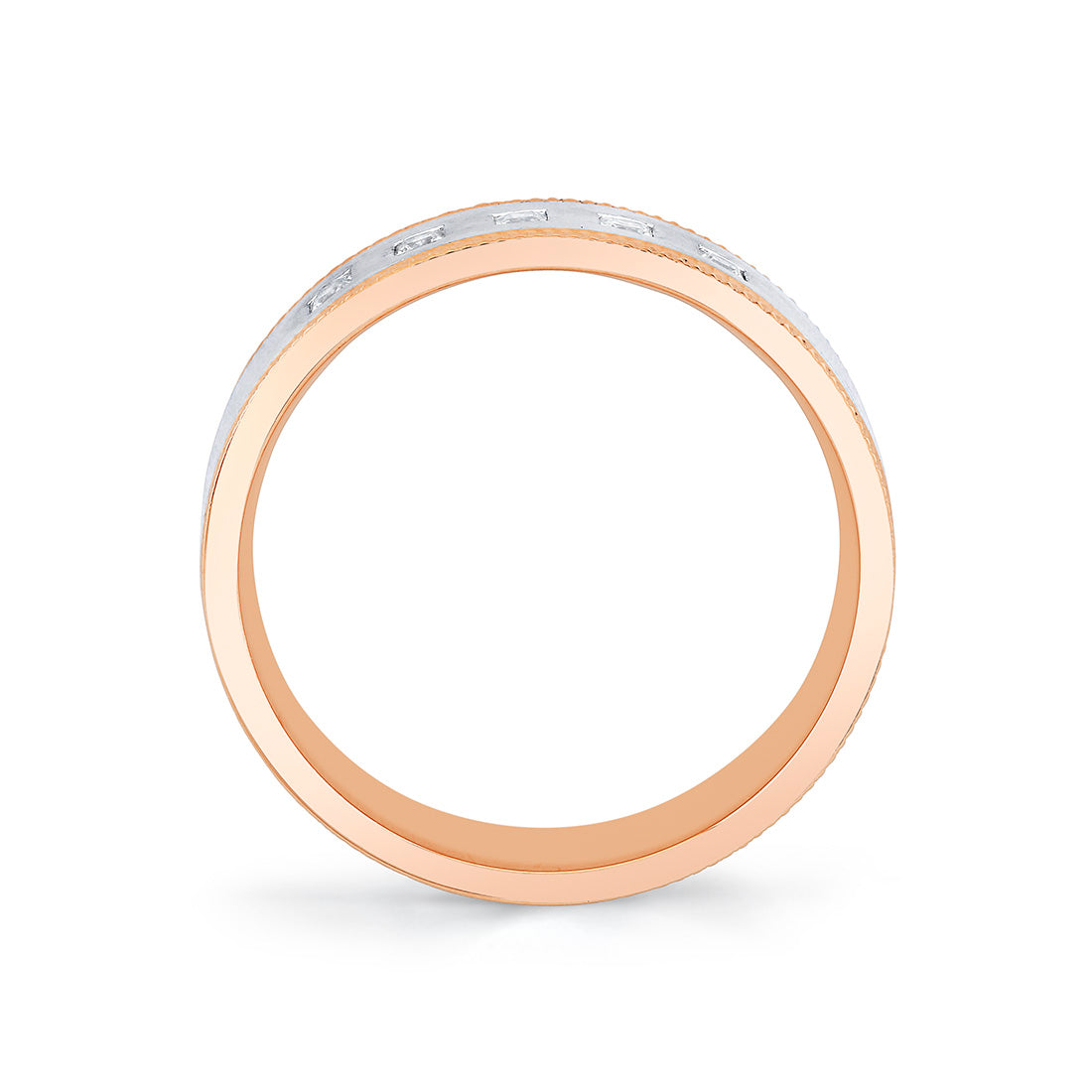 Heritage Two Tone Brushed Diamond Mens Band - Tristan