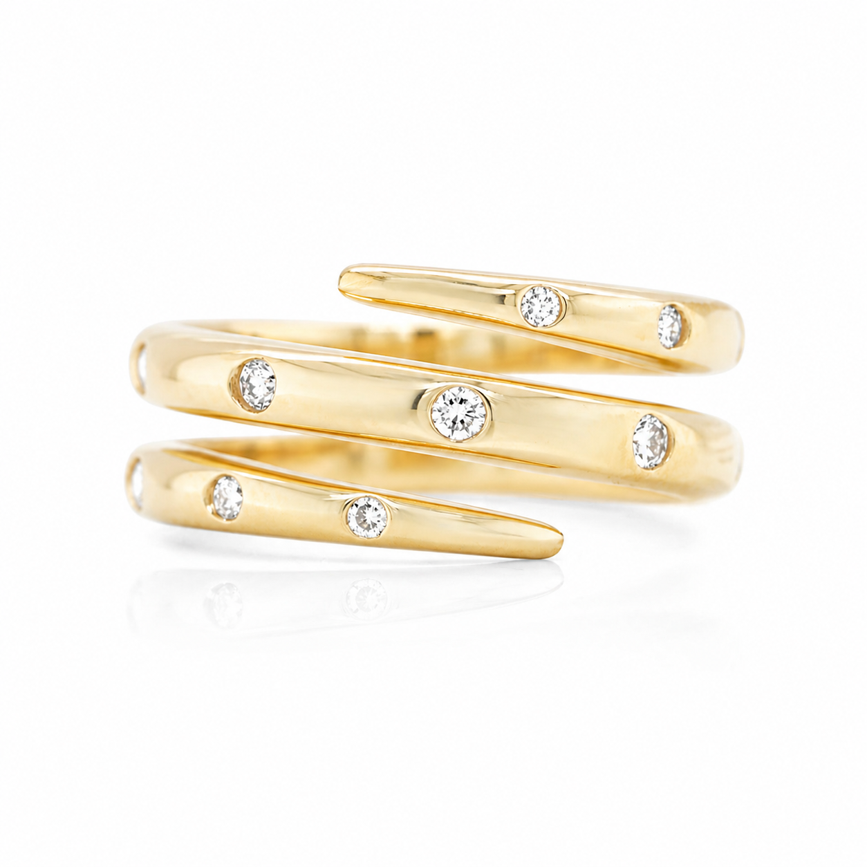 Yellow Gold Diamond Bezel Wrap Ring