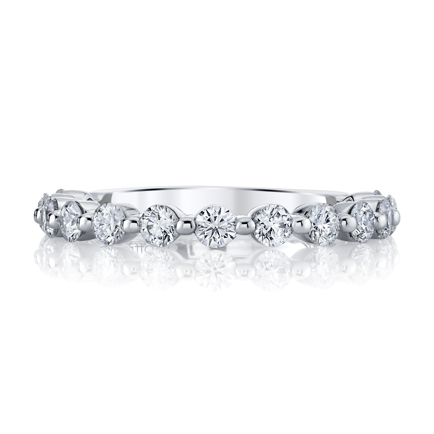 14K White Gold Floating Diamond Band
