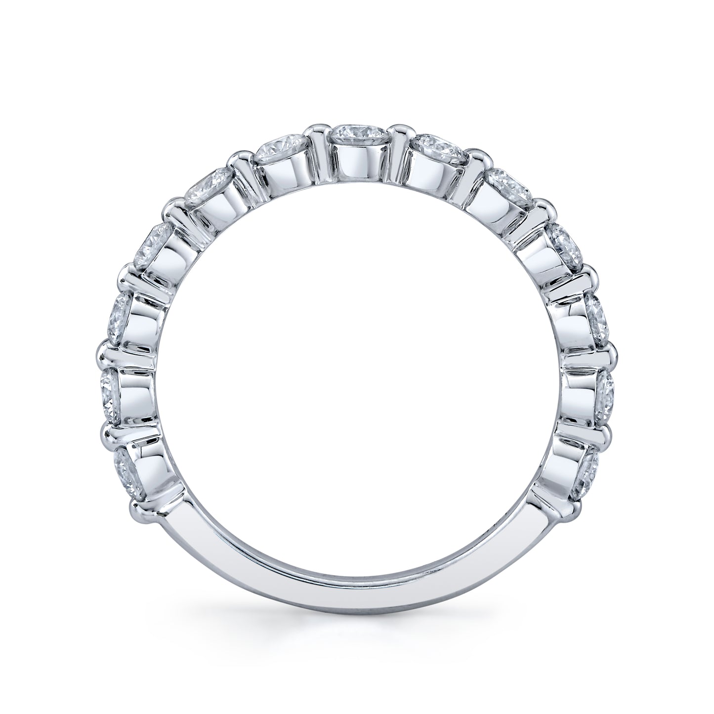14K White Gold Floating Diamond Band