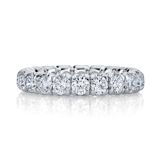 14K White Gold Round Diamond Buttercup Eternity Ring