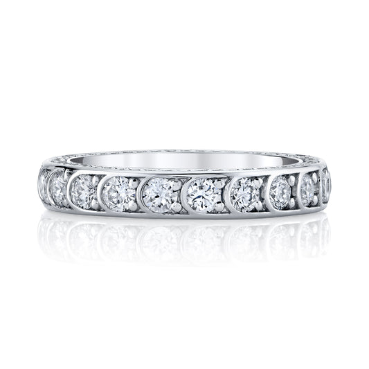 14K White Gold Signature U Channel Diamond Eternity Ring