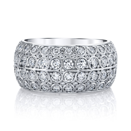 14K White Gold Wide Diamond Ring