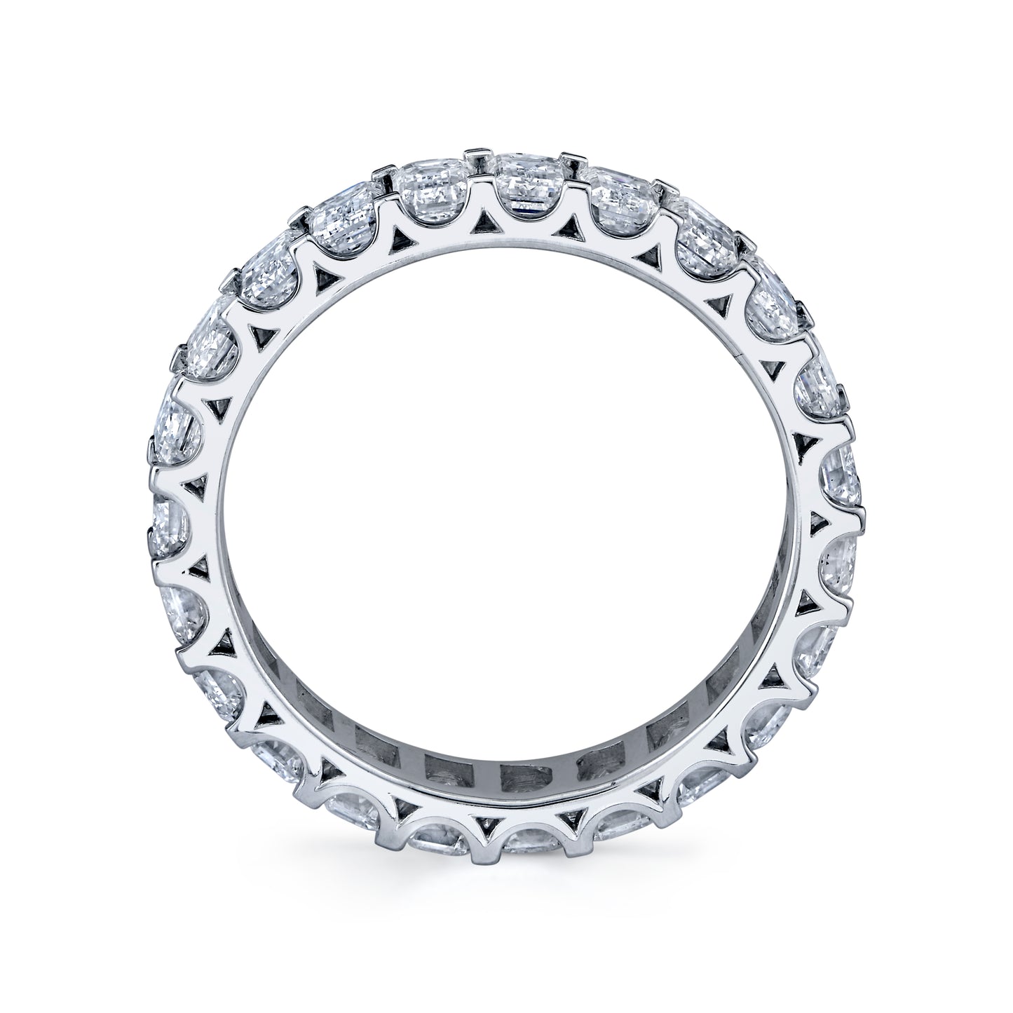 14K White Gold Petite Emerald Cut Diamond Eternity Ring