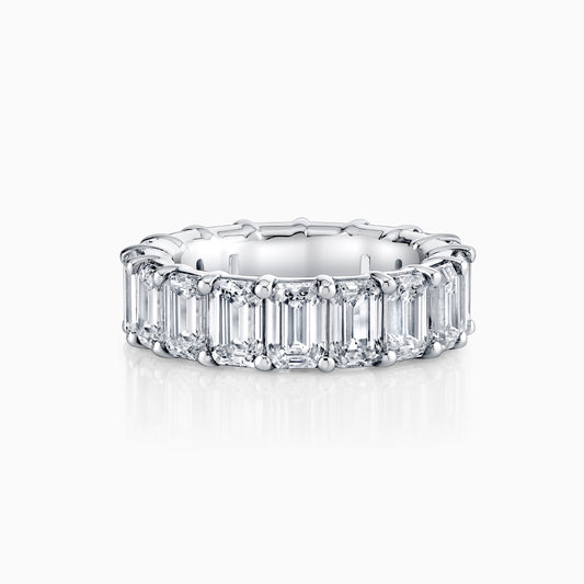 14K White Gold Emerald Cut Eternity Ring