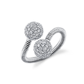 Fashion Ring With Diamond Pave Balls