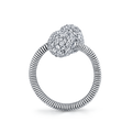 Fashion Ring With Diamond Pave Balls