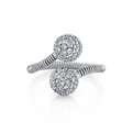 Fashion Ring With Diamond Pave Balls