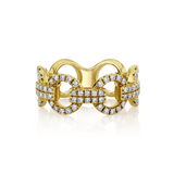 Interlocking Pave Diamond Fashion Ring
