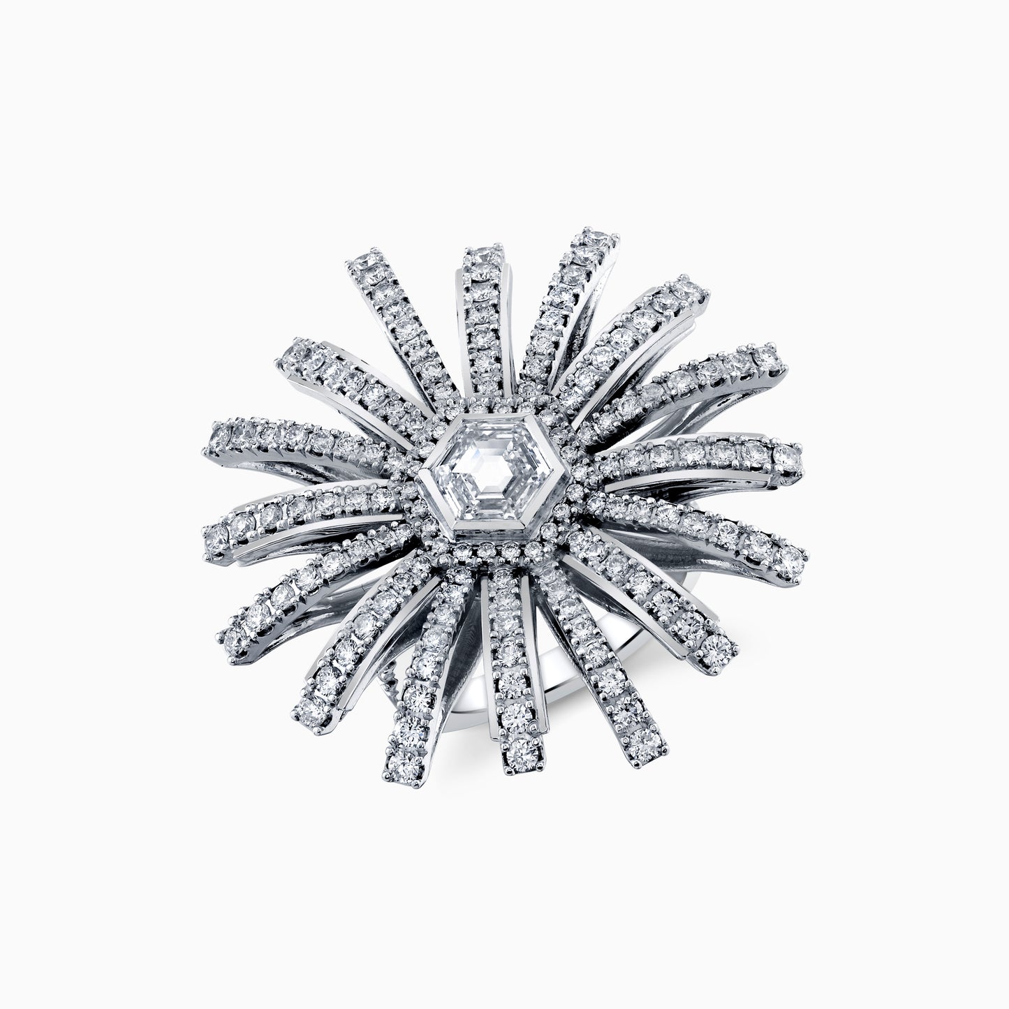 Diamond Fashion Diamond With Hexagon Center