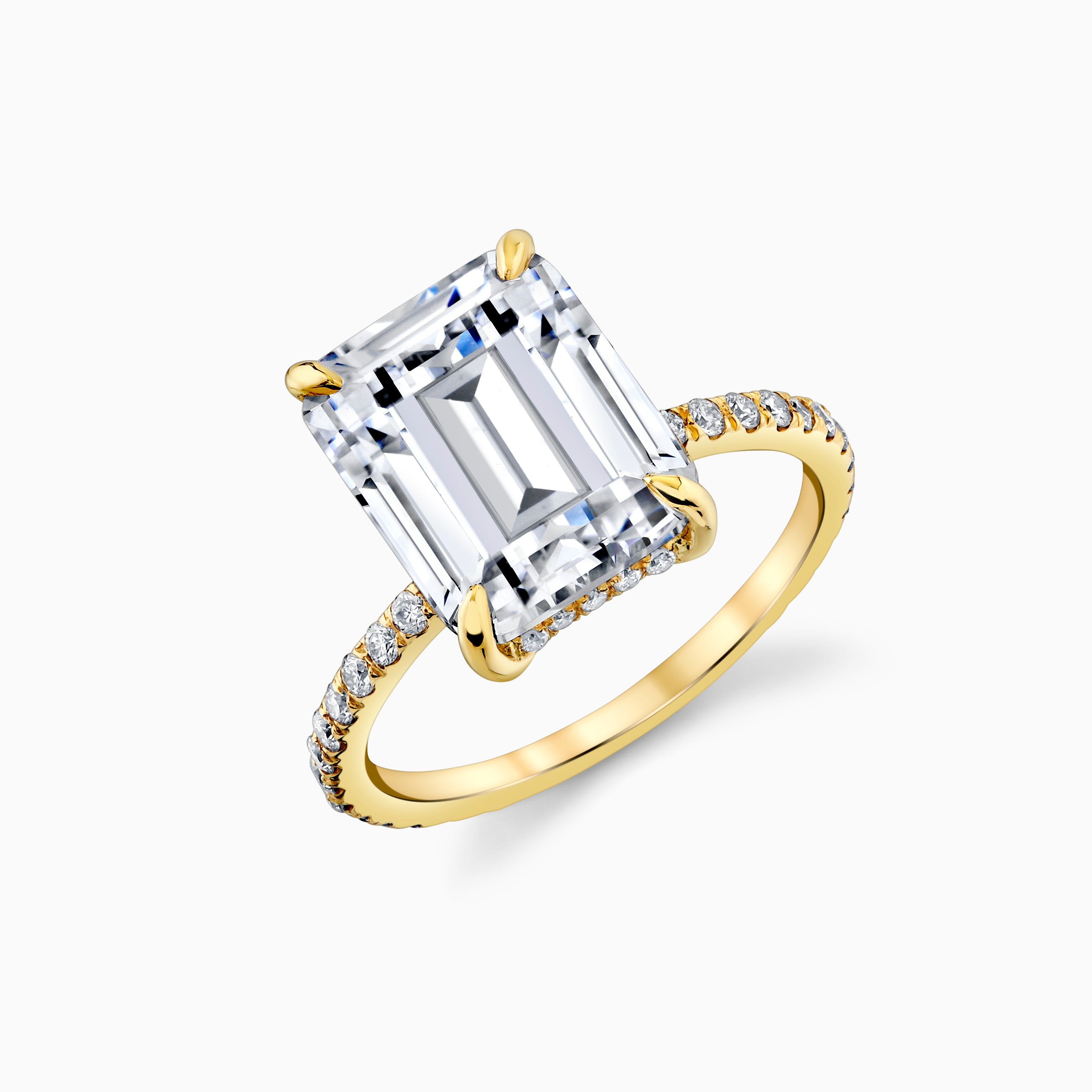 Emerald Cut Whisper Thin Pave Setting
