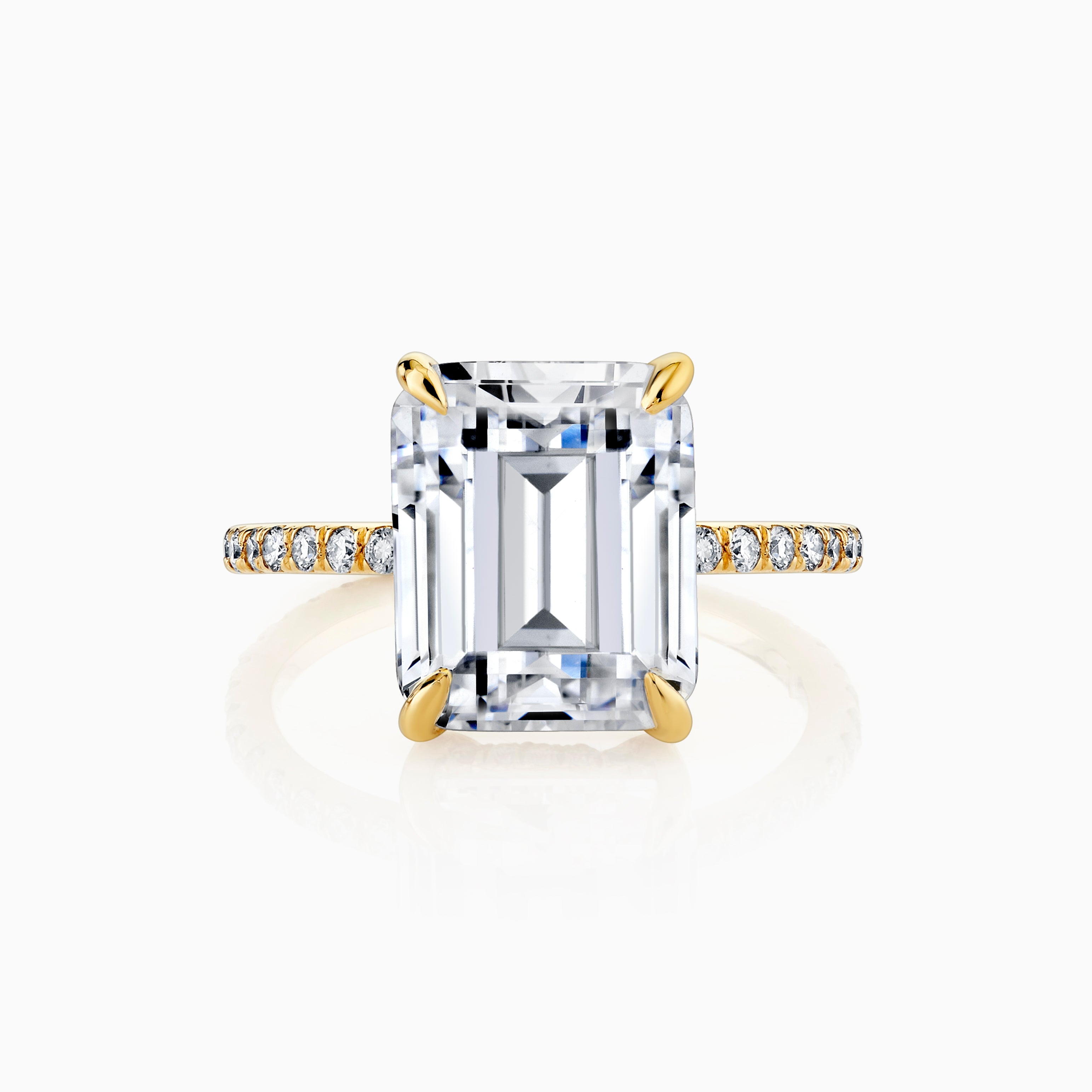 Emerald Cut Whisper Thin Pave Setting
