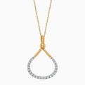 Two Tone Diamond Rope Tear Drop Necklace