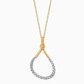 Two Tone Diamond Rope Tear Drop Necklace