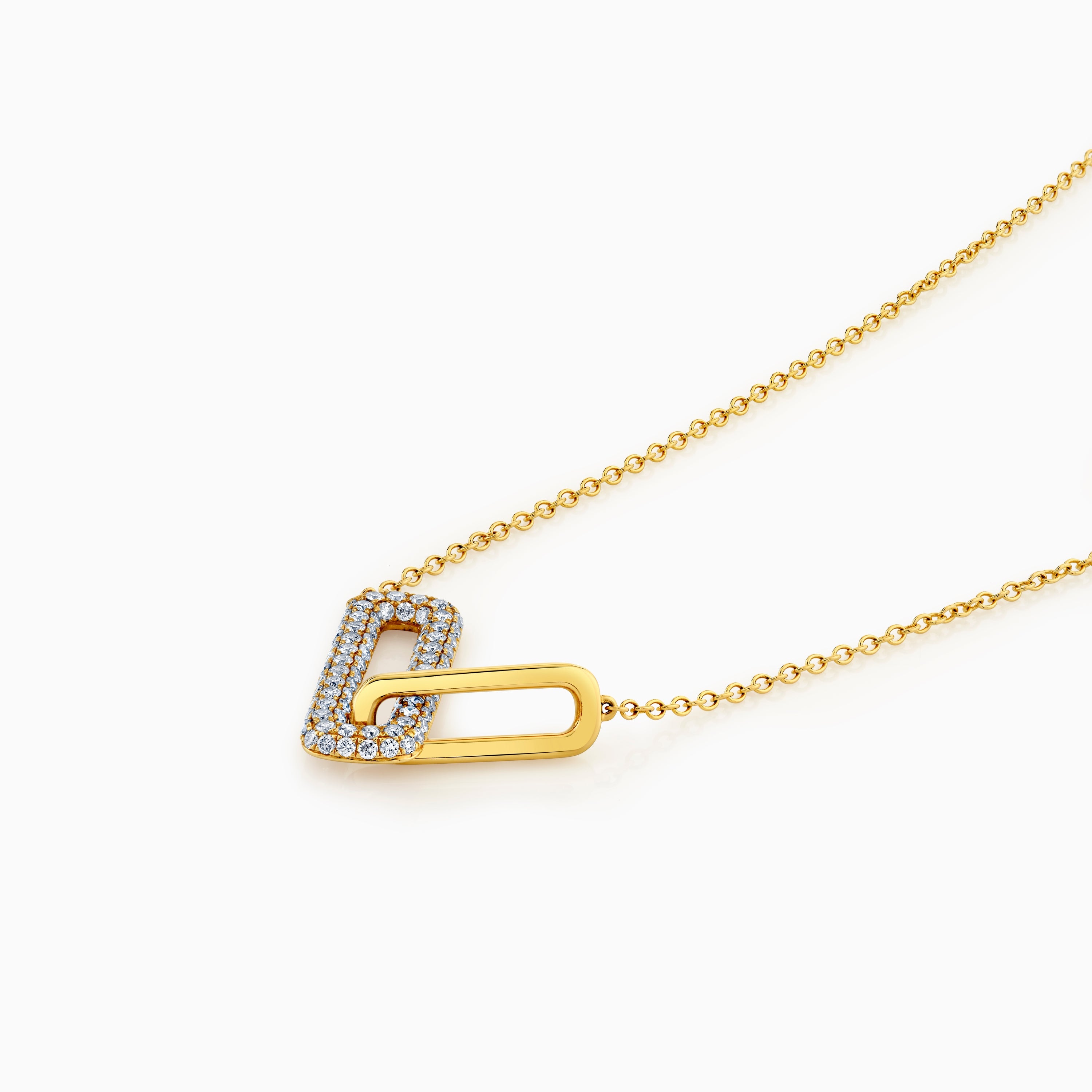 Interlocking Pave Diamond Necklace